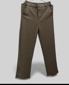 Olive Herringbone Trousers