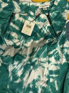 Calvin Klein Green/White Dress