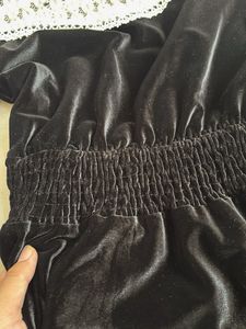 Elegant Velvet &amp; Lace Midi Dress