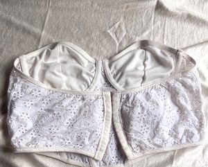 White Eyelet Corset Top