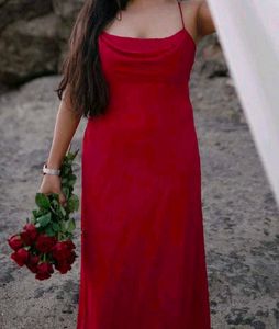 Elegant Red Slip Dress