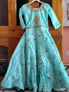 Beautiful Cyan coloured Anarkali