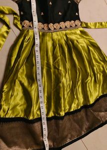 Beautiful Green &amp; black south indian frock/  Ethni