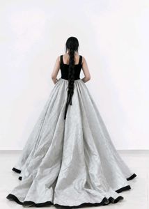 Elegant Black &amp; Sky blue Ball Gown