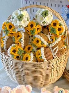 Crocheted Sunflower Keychain
