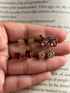 Set of 4 Daily wear Stud Earrings