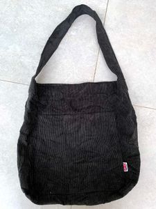 Black Corduroy Hobo Bag