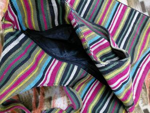 Boho Striped Hobo Bag