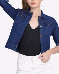 Navy Blue Denim Jacket For Women