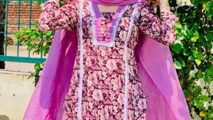 Elegant Floral Kurta Set with Dupatta