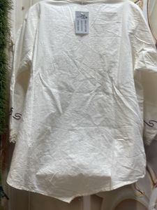 Embroidered V-Neck Cotton Kurta