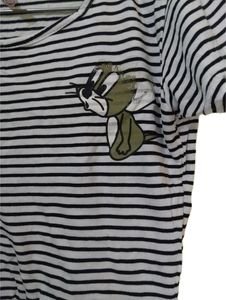 Striped Tom And Jerry Casual Crop Top