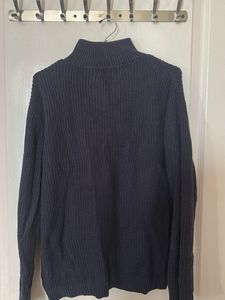 Men's Navy Blue Zip Neck Sweater