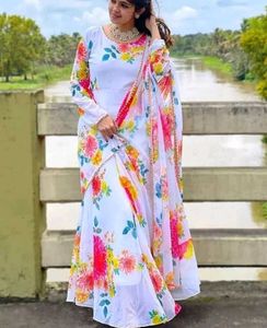 Floral Print Anarkali Suit