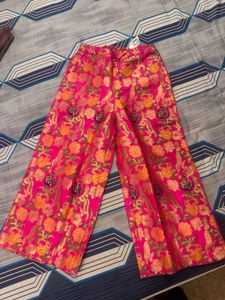 Vibrant Pink Brocade Palazzos