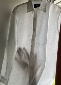 H&amp;M White Pure Linen Shirt