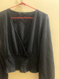 Black Smocked Top