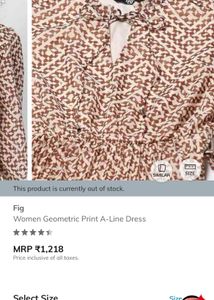 Fig Geometric Print A-Line Dress