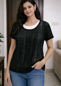 combo of 2 Black Net Top and shrug
