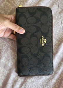 Coach Signature Zip Around Wallet