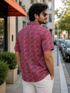 Tropical Maroon Half Sleeve Casual Shirt 👔