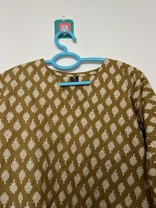 Printed Kurta Top with Lace Detail