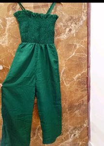 Maroon Smocked Jumpsuit