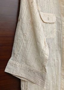 Elegant Off-White Embroidered Shirt