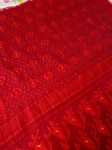 Red Jamdani Saree