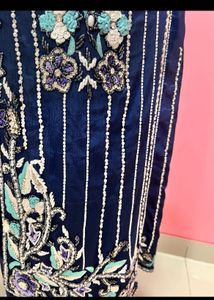 Embroidered Blue Kurta Set with Dupatta