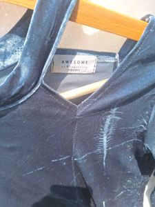 Velvet Cutout Mock Neck Top