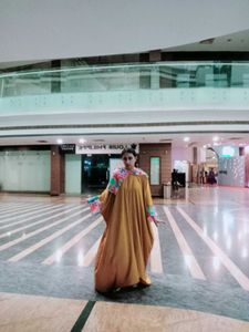 Designer abaya with attached hood