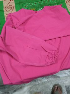 Vibrant Pink Ruffled Sleeve Top