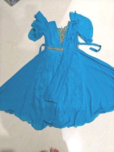 Stunning Blue Embellished Ethnic Gown