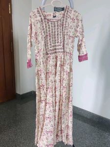 Beautiful Printed Kurta with Embellished Neckline