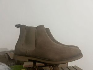 Zara Tan/beige Chelsea Suede Leather Boots