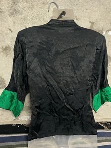 korean Black &amp; Green Asian Style top
