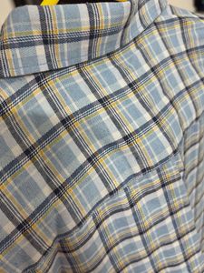 Men's Blue Plaid Short Sleeve Shirt