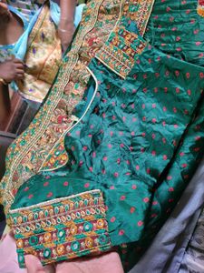 Embroidered Green Saree