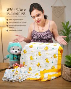 Organic Cotton Baby Summer Set - 5 Pieces