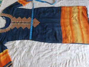 Stylish Blue &amp; Orange Kurta