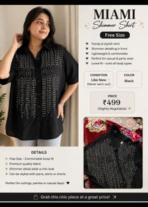 MIAMI Shimmer Shirt - Free Size