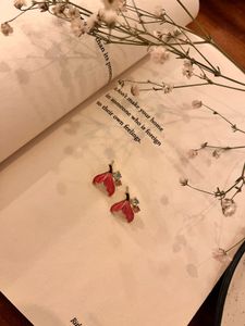 Charming Red Flower Stud Earrings