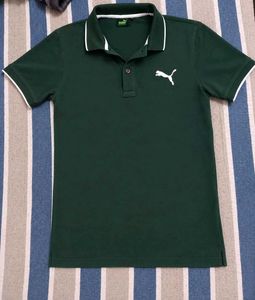 Puma Men's Green Polo T-Shirt