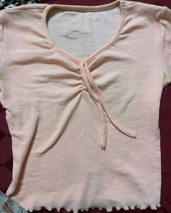Cute Ruched V-Neck Tee