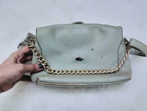 Pale Blue Chain Sling Bag