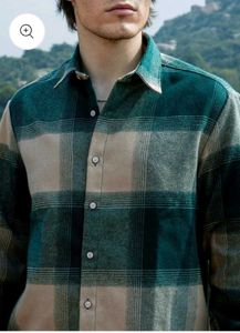 Men's Green Plaid Casual Shirt