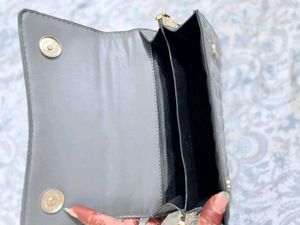 Stylish Quilted Grey Handbag