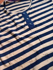 Striped Short Sleeve T-Shirt(plus size)