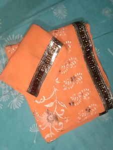 Beautiful Gota Saree With Dhaga Kadhai